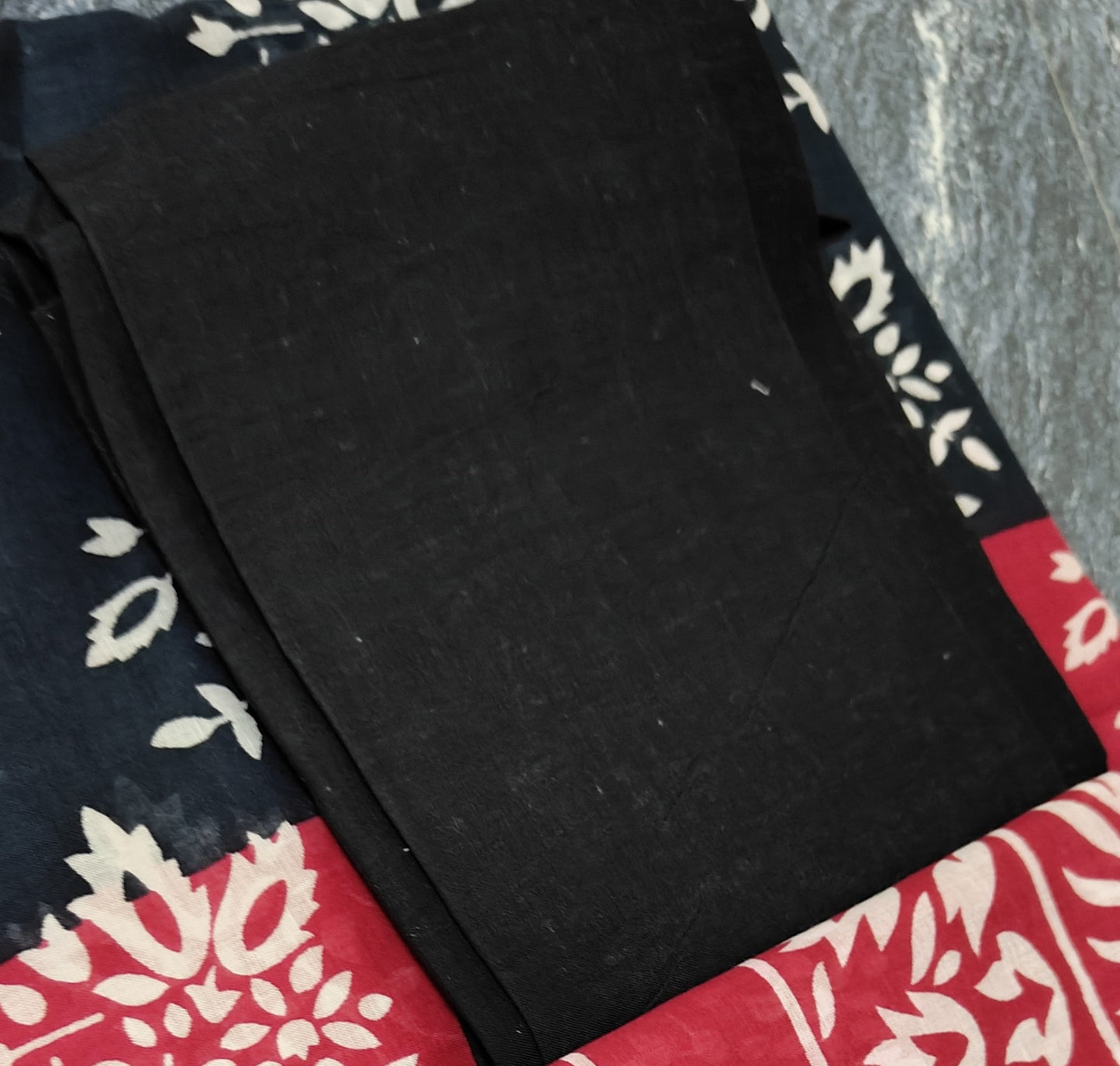 Navy blue with pink printed mul mul cotton saree